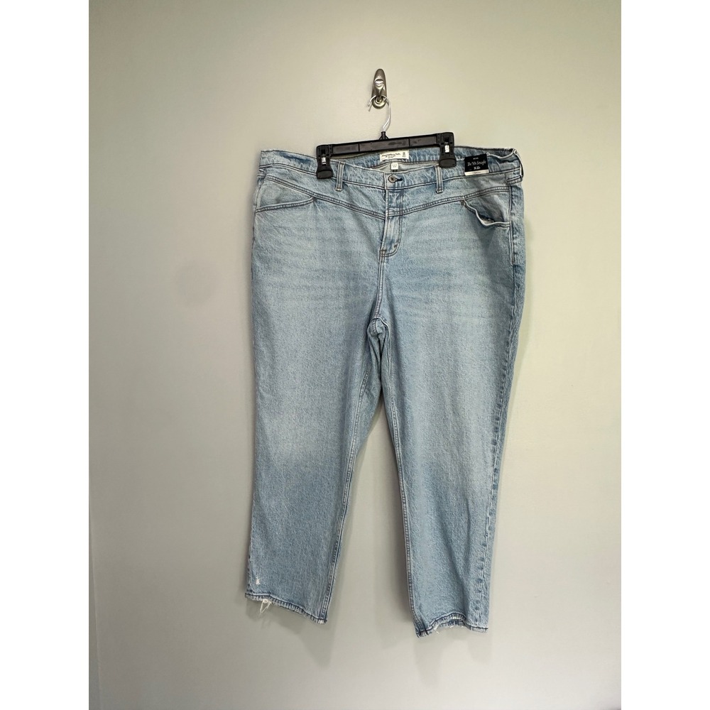 Abercrombie & Fitch The 90s Straight Mid Rise Curve Love Jeans Plus‎ Size 36 22S